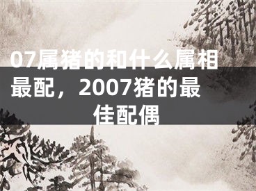 07属猪的和什么属相最配，2007猪的最佳配偶