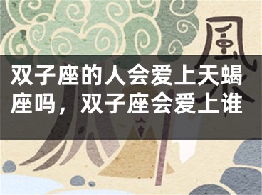 双子座的人会爱上天蝎座吗，双子座会爱上谁