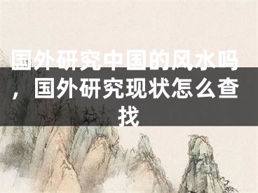 国外研究中国的风水吗，国外研究现状怎么查找