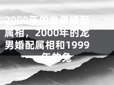 2000年的龙男婚配属相,2000年的龙男婚配属相和1999年的兔