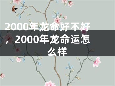 2000年龙命好不好，2000年龙命运怎么样