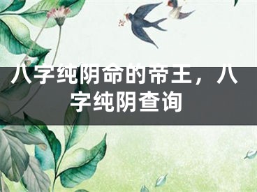 八字纯阴命的帝王，八字纯阴查询