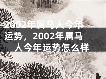 2002年属马人今年运势,2002年属马人今年运势怎么样