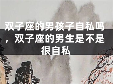 双子座的男孩子自私吗，双子座的男生是不是很自私
