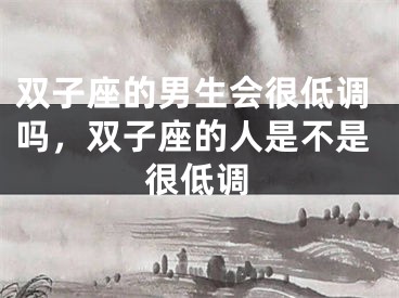 双子座的男生会很低调吗，双子座的人是不是很低调