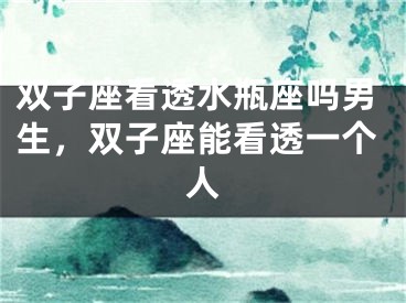 双子座看透水瓶座吗男生，双子座能看透一个人