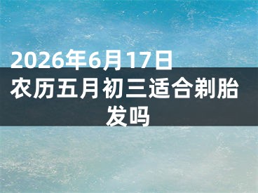2026年6月17日农历五月初三适合剃胎发吗