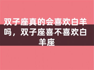 双子座真的会喜欢白羊吗，双子座喜不喜欢白羊座