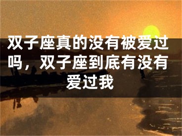 双子座真的没有被爱过吗,双子座到底有没有爱过我