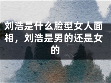 刘浩是什么脸型女人面相，刘浩是男的还是女的