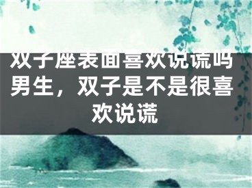 双子座表面喜欢说谎吗男生，双子是不是很喜欢说谎