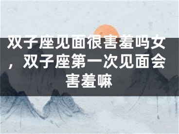 双子座见面很害羞吗女，双子座第一次见面会害羞嘛