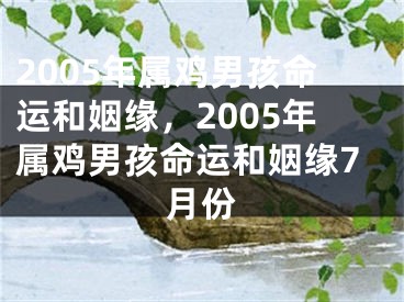 2005年属鸡男孩命运和姻缘，2005年属鸡男孩命运和姻缘7月份