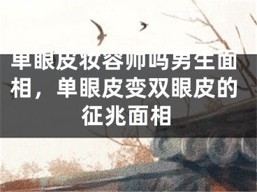 单眼皮妆容帅吗男生面相，单眼皮变双眼皮的征兆面相