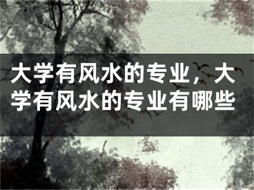 大学有风水的专业，大学有风水的专业有哪些