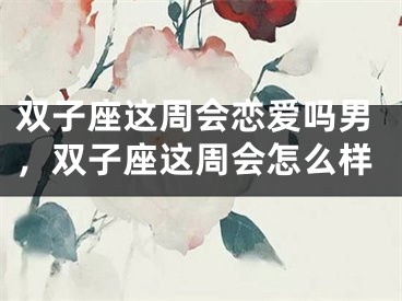 双子座这周会恋爱吗男，双子座这周会怎么样
