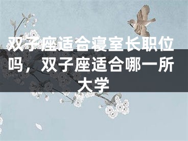 双子座适合寝室长职位吗，双子座适合哪一所大学