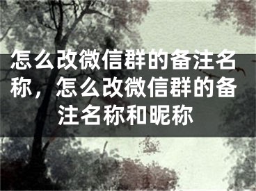 怎么改微信群的备注名称，怎么改微信群的备注名称和昵称