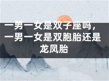 一男一女是双子座吗，一男一女是双胞胎还是龙凤胎