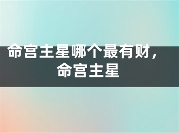 命宫主星哪个最有财，命宫主星