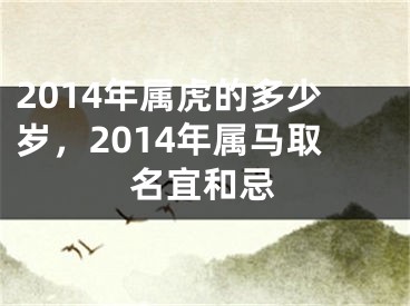 2014年属虎的多少岁,2014年属马取名宜和忌