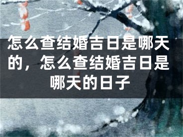 怎么查结婚吉日是哪天的，怎么查结婚吉日是哪天的日子