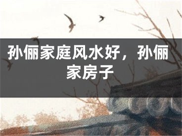 孙俪家庭风水好,孙俪家房子