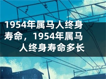1954年属马人终身寿命,1954年属马人终身寿命多长