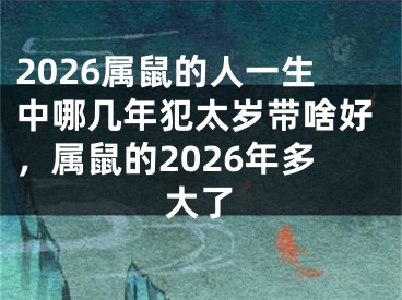 2026属鼠的人一生中哪几年犯太岁带啥好,属鼠的2026年多大了