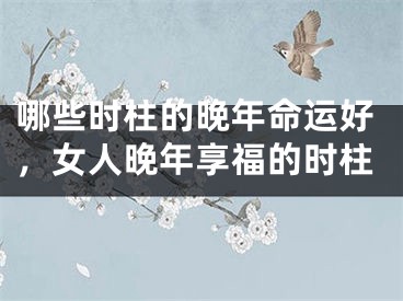 哪些时柱的晚年命运好，女人晚年享福的时柱