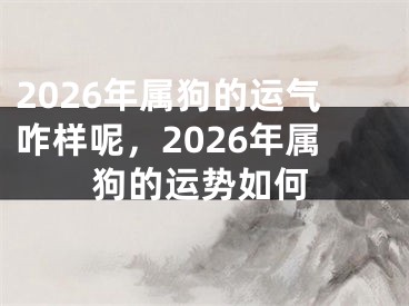 2026年属狗的运气咋样呢，2026年属狗的运势如何