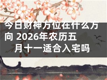 今日财神方位在什么方向 2026年农历五月十一适合入宅吗