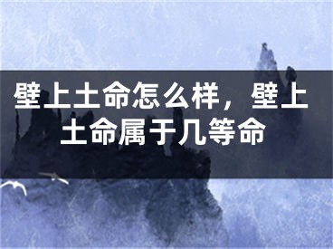 壁上土命怎么样,壁上土命属于几等命