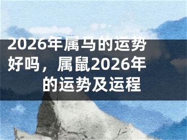 2026年属马的运势好吗，属鼠2026年的运势及运程