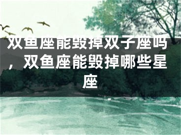双鱼座能毁掉双子座吗，双鱼座能毁掉哪些星座