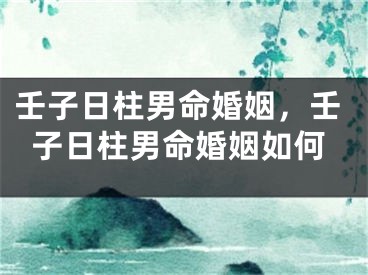 壬子日柱男命婚姻，壬子日柱男命婚姻如何