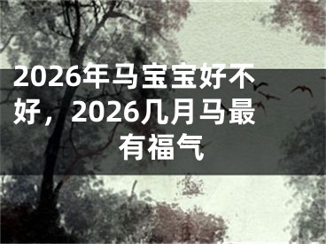 2026年马宝宝好不好，2026几月马最有福气