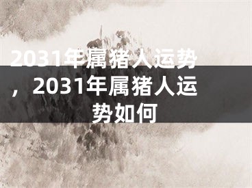 2031年属猪人运势，2031年属猪人运势如何