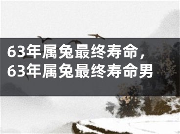 63年属兔最终寿命，63年属兔最终寿命男