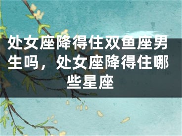 处女座降得住双鱼座男生吗，处女座降得住哪些星座