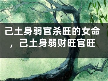 己土身弱官杀旺的女命，己土身弱财旺官旺