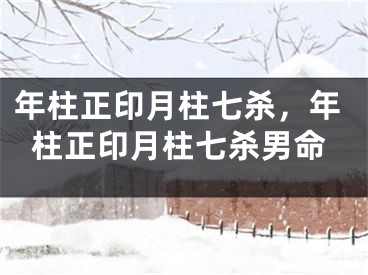 年柱正印月柱七杀,年柱正印月柱七杀男命