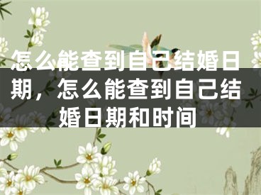 怎么能查到自己结婚日期，怎么能查到自己结婚日期和时间
