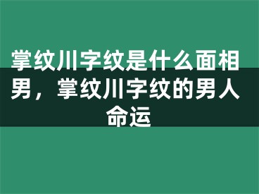掌纹川字纹是什么面相男，掌纹川字纹的男人命运