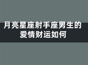 月亮星座射手座男生的爱情财运如何