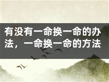 有没有一命换一命的办法，一命换一命的方法