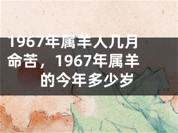 1967年属羊人几月命苦，1967年属羊的今年多少岁