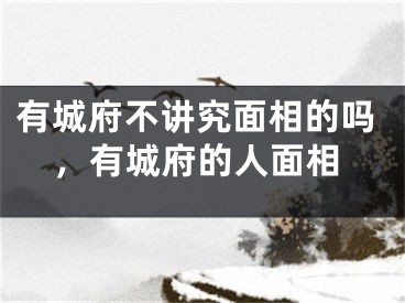 有城府不讲究面相的吗，有城府的人面相