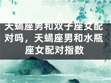 天蝎座男和双子座女配对吗，天蝎座男和水瓶座女配对指数
