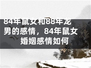 84年鼠女和88年龙男的感情，84年鼠女婚姻感情如何